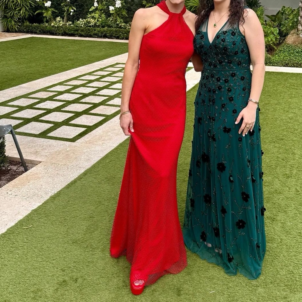 Elegant Red Halter Dress